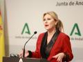 La consejera de Hacienda y portavoz del Gobierno andaluz, Carolina España, este lunes en rueda de prensa