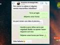 Conversación de WhatsApp entre Armengol y Aldama