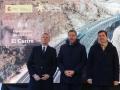 Óscar Puente, en el centro, durante la inauguración del viaducto de la A-6