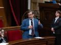 El conseller de Política Lingüística de la Generalitat, Francesc Xavier Vila, en el Parlament