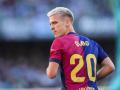 Dani Olmo durante un partido de liga con el FC Barcelona
