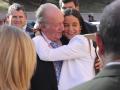 Victoria Federica de Borbon and Spanish King Emeritus Juan Carlos I during the bullfightpress belonging to the San Isidro Fair in Madrid on Wednesday 15 2019.