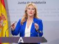 La portavoz del Gobierno andaluz, Carolina España, este miércoles en rueda de prensa