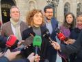 La líder de ERC en Barcelona, Elisenda Alamany, atiende a los medios ante el Ayuntamiento