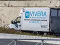 Un camión de mercancías de la empresa Vivera cruza la aduana del Tarajal  en Ceuta