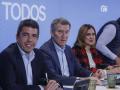Mazón, Feijóo y la alcaldesa de Valencia, este jueves, en Valencia