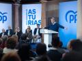 El presidente del PP, Alberto Núñez Feijóo, durante el mitin en Oviedo