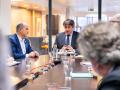 Carles Puigdemont preside una reunión de la cúpula de Junts en Bruselas, este viernes