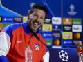 El entrenador del Atlético de Madrid, Diego Pablo Simeone, da una rueda de prensa