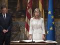 Gabriela Bravo, en una imagen de archivo, tomando posesión como consejera, junto a Ximo Puig