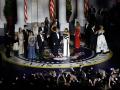 WASHINGTON, DC - JANUARY 20: Vice President JD Vance, Usha Vance, Tiffany Trump, Michael Boulos, Melania Trump, President Donald Trump, Lara Trump, Eric Trump, Ivanka Trump and Jared Kushner at the Liberty Ball on January 20, 2025 in Washington, DC. President Trump attends some of the inaugural balls after taking the oath as the 47th president.   Anna Moneymaker/Getty Images/AFP (Photo by Anna Moneymaker / GETTY IMAGES NORTH AMERICA / Getty Images via AFP)