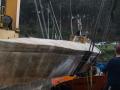 Un narcosubmarino en el puerto de Xufre (Arousa), en 2023
