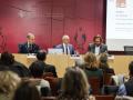 Los representantes de los Colegios de Abogados de Barcelona, Madrid y Málaga, en la apertura del congreso