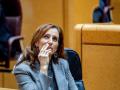 La ministra de sanidad, Mónica García, durante una sesión de control al Gobierno