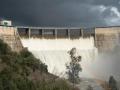 El impresionante desembalse del Gergal, en Guillena (Sevilla), tras las intensas lluvias de la borrasca Garoé