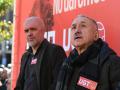 El secretario general de UGT, Pepe Álvarez y de CCOO, Unai Sordo