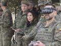 La ministra de Defensa durante la visita a la Legión en Viator (Almería)
