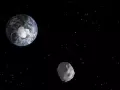 Recreación que representa el paso de un asteroide a poca distancia de nuestro planeta