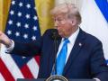 El presidente de Estados Unidos, Donald Trump, habla durante una conferencia de prensa con el primer ministro israelí, Benjamin Netanyahu
