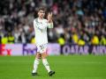 Raúl Asencio, en un partido en el Bernabéu