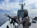 La fragata española Santa María F-84, en rumbo al Índico en el marco de la operación Atalanta