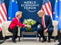 La presidenta de la Comisión Europea, Ursula Von der Leyen, y el presidente de EEUU, Donald Trump