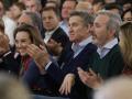 El presidente del PP, Alberto Núñez Feijóo, junto al presidente de Aragón, Jorge Azcón, y Cuca Gamarra
