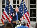 El presidente de Estados Unidos, Donald Trump, en Mar-a-Lago en Palm Beach, Florida,