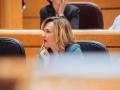 La ministra de Educación, Formación Profesional y Deportes y portavoz del Gobierno, Pilar Alegría, durante una sesión de control al Gobierno en el Senado