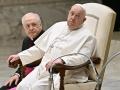 Pope Francis attends the weekly general audience on February 12, 2025 at Paul-VI hall in The Vatican. (Photo by Filippo MONTEFORTE / AFP)