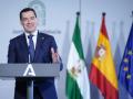 El presidente de la Junta de Andalucía, Juanma Moreno, en el acto del presentación del Proyecto CREA. A 12 de febrero de 2025 en Sevilla (Andalucía).

MARÍA JOSÉ LÓPEZ/EUROPA PRESS
12/2/2025