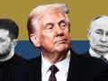 Volodimir Zelenski, Donald Trump y Vladimir Putin
