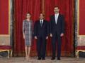 Los Reyes con el presidente de Egipto en 2015, durante su primera visita a España
