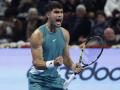 Carlos Alcaraz celebra la victoria ante Marin Cilic en primera ronda del ATP 500 de Doha