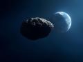 Ilustración del asteroide 2024 YR4 llegando a la Tierra