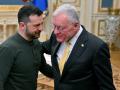 El presidente ucraniano, Volodimir Zelenski, reunido con Keith Kellogg
