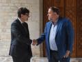 Salvador Illa y Oriol Junqueras, este sábado en el Palacio de la Generalitat de Cataluña
