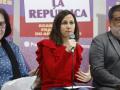 La líder de Podemos, Ione Belarra, en el arranque de la gira 'Hacia la República, acabar con el franquismo 50 años después' en Madrid este sábado