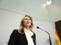 La consejera de Hacienda y portavoz del Gobierno andaluz, Carolina España, este lunes en rueda de prensa