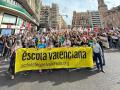 Una manifestación de Escola Valenciana contra la Ley de Libertad educativa del Gobierno de Mazón