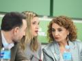 La secretaria general del PSOE andaluz, María Jesús Montero, junto a su número dos, María Márquez, en la primera reunión de su ejecutiva
