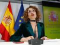 María Jesús Montero, durante su comparecencia ante los medios de comunicación
