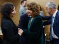 La vicepresidenta Montero y el ministro Torres con la consejera de Economía catalana