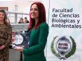 La astronauta Sara García durante su visita este viernes a la Universidad de León