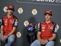 Pecco Bagnaia y Marc Márquez, en la rueda de prensa previa al GP de Tailandia de MotoGP