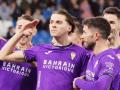 Álex Sala celebra el 0-1 en Riazor