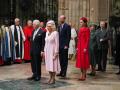 (left to right) King Charles III and Queen Camilla, the Prince and Princess of Wales, the Princess Royal and The Duke and Duchess of Gloucester attend the annual Commonwealth Day Service of Celebration at Westminster Abbey, in London. Picture date: Monday March 10, 2025. *** Local Caption *** .