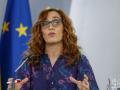 La ministra de Sanidad, Mónica García, durante la rueda de prensa posterior a la reunión del Consejo de Ministros celebrado este martes en La Moncloa