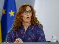 La ministra de Sanidad, Mónica García, durante la rueda de prensa posterior a la reunión del Consejo de Ministros celebrado este martes en La Moncloa