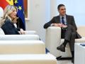 Pedro Sánchez y Yolanda Díaz, durante la reunión de este martes en la Moncloa